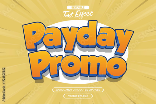 Payday promo editable text effect with comic background