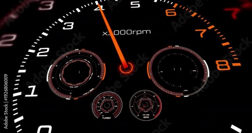 Racing vehicle racing scene with dashboard and engine sequence. Racing Sports And High Performance Engine 3D Animation.