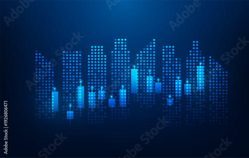 business real estate investments graph and stock market trading background. chart stock growth and building. vector illustration fantastic technology.