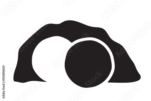 empty tomb of Jesus icon, Easter, Resurrection, Holy Week- vector illustration