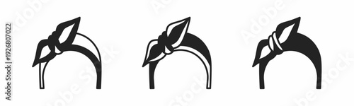 Headband icon on white background. Vector logo headband illustration.