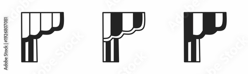 Curtain icon on white background. Vector logo curtain illustration.