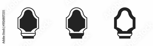 Mirror icon on white background. Vector logo mirror illustration.