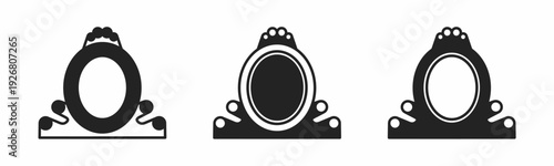 Mirror icon on white background. Vector logo mirror illustration.