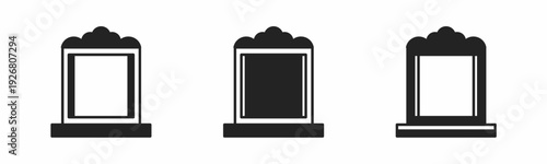 Mirror icon on white background. Vector logo mirror illustration.