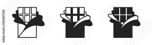 Chocolate icon on white background. Vector logo chocolate illustration.