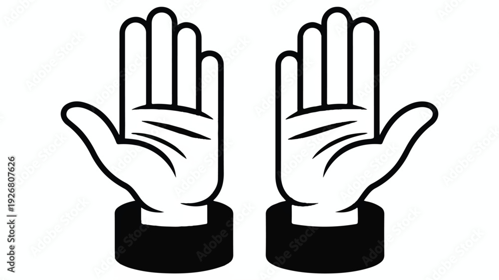 Obraz premium Two hands with palms facing outward and fingers spread apart