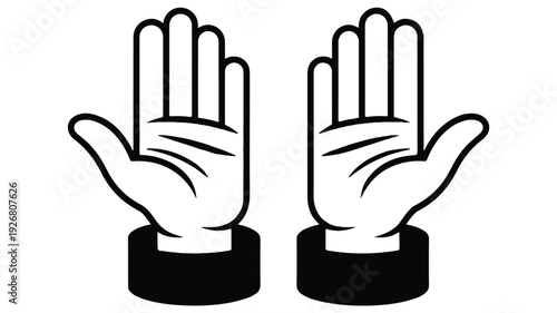 Two hands with palms facing outward and fingers spread apart