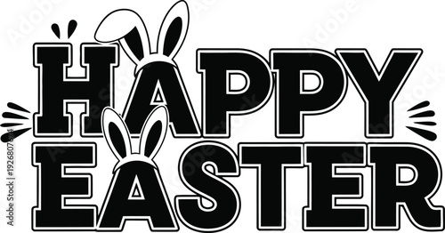 Happy Easter illustration with bunny ears 102938745 (20) A.eps vector art