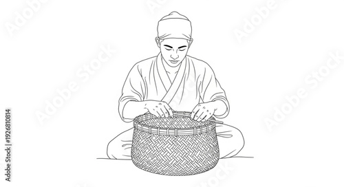 Monk meticulously working on a complex task, deeply concentrated and focused.