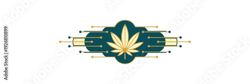 Cannabis leaf logo design on dark background