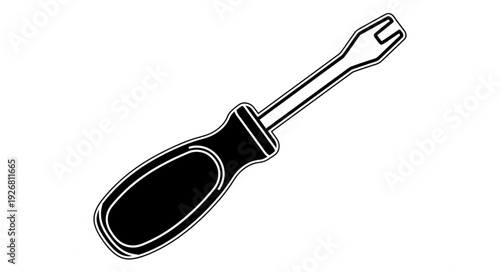 Black and white image of a specialized tool for various mechanical tasks.