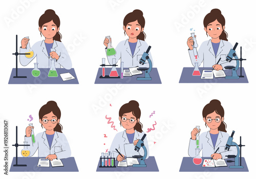 Scientist Character Set: Experiments, Reactions, and Emotional States in the Science Laboratory