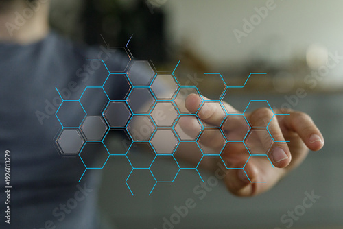 Abstract image of hand inte...