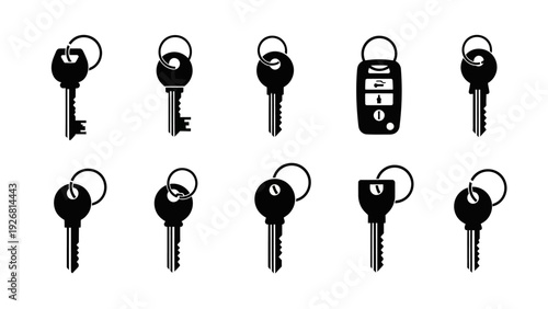 Collection of Various Keys and Key Fob.