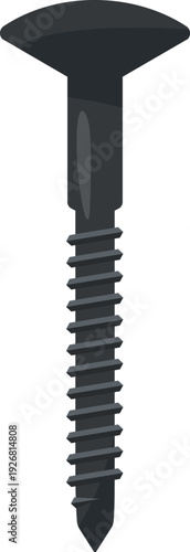 Black screw silhouette. Metal fix. Steel work