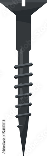 Countersunk screw side view. Industrial fastener icon