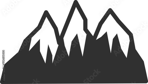 Mountain range black icon. Travel outdoor symbol