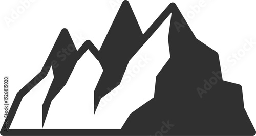 Stone peak black icon. Landscape rock element
