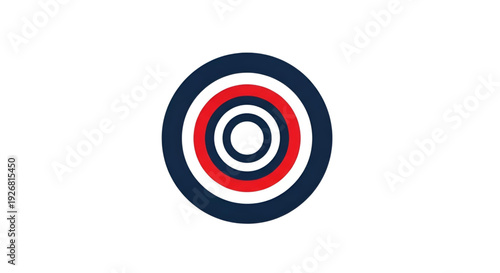 Concentric circles in red, white, and blue, target or dartboard design