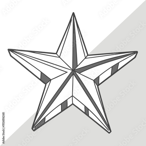 Bold Geometric Starburst Shape, Abstract Design Element