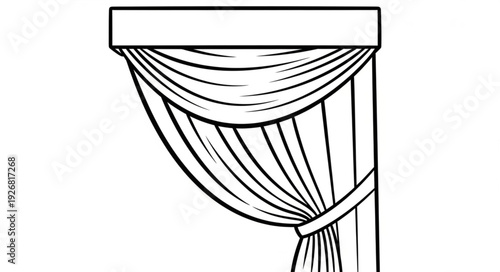 Elegant drapery design featuring flowing fabric and decorative elements for interior decoration.