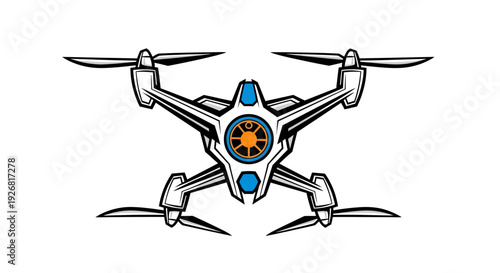 Drone with Blue Accents.