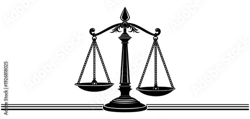 Silhouette illustration of a court scale