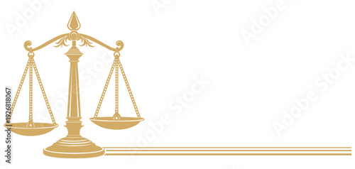 Illustration of the golden silhouette of a court scale