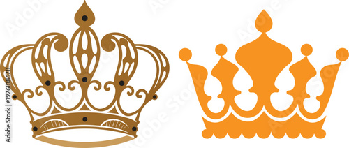 Golden Crown Royal Luxury Vector Illustration