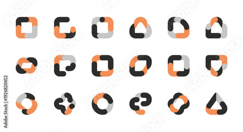 Abstract geometric shapes logo design elements set