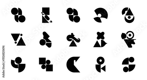 Abstract geometric shapes set. Minimal design elements.