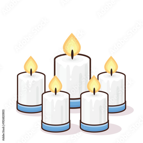 White candle light illustration vector cartoon.
