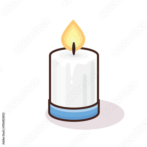 White candle light illustration vector cartoon.