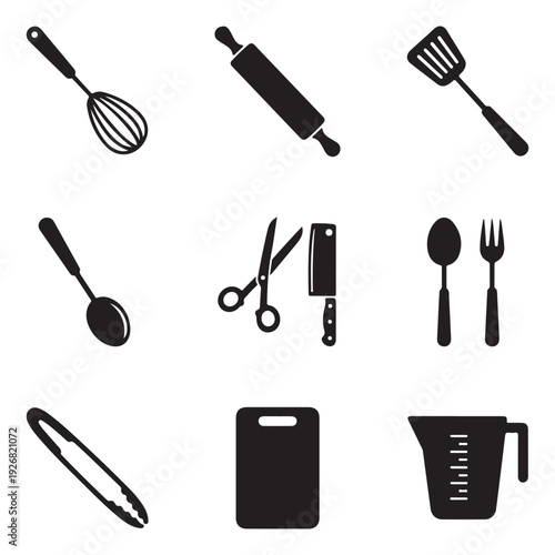 kitchen utensils seamless pattern
