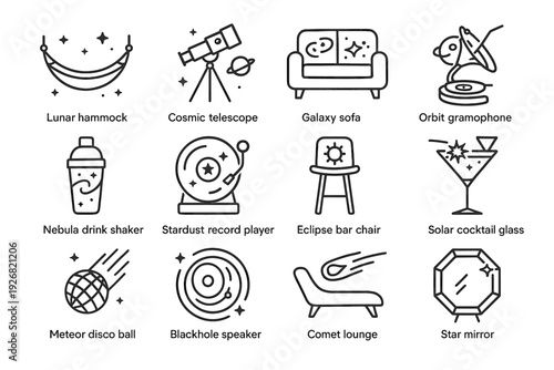 Mirror drink stardust vector blackhole player cosmic leisure icon space lounge glass