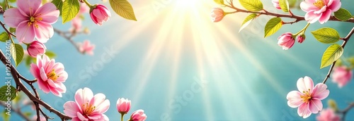 Wide blossom border ? garden celebration, place for text, spring fair, vegetables, announcement, invitation