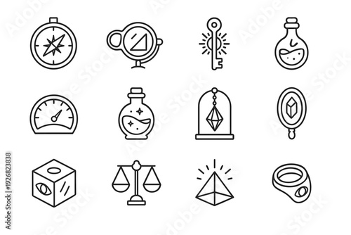 Ring scale icons icon thought radiant instruments insight mirror perception vector crystal