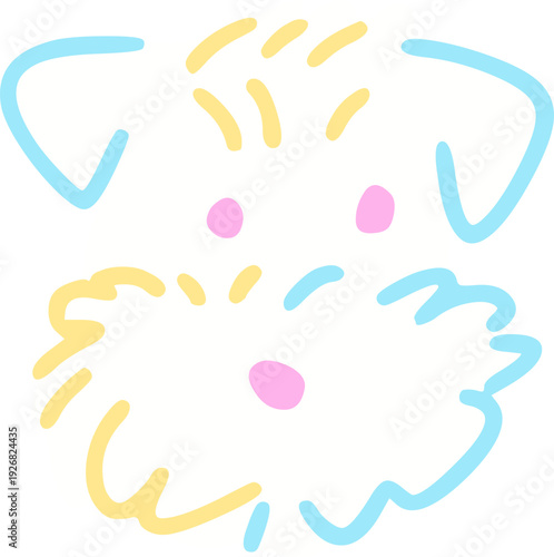 Cute Dog cartoon vector long hair