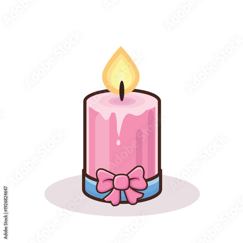 candle light illustration vector cartoon. pink candle. yellow candle. blue candle