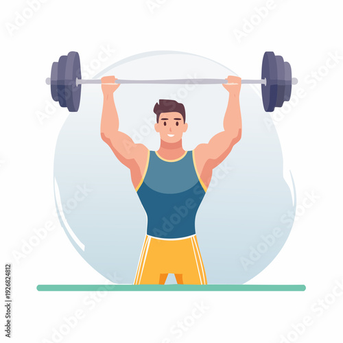Illustration of a man lifting weights, a symbol of fitness and strength training