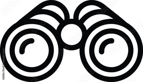 Minimalist icon design of binoculars vector illustration for outdoor activities and observation