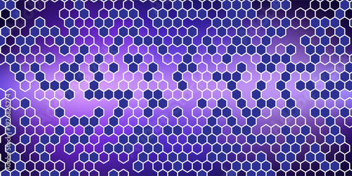 Faded electric blue glitch geo washed effect seamless border. Indigo dye grungy blotched distress abstract ribbon texture repeat.