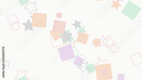 colorful confetti shapes in celebration.