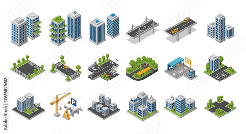 Collection of 3D City Buildings and Structures.