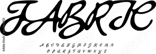 Elegant Script Calligraphy Font Alphabet - Fluid Hand-Drawn Cursive Typeface with Bold Organic Strokes for Luxury Branding, Wedding Invitations, Fashion Editorial Design, and Artistic Logo Lettering