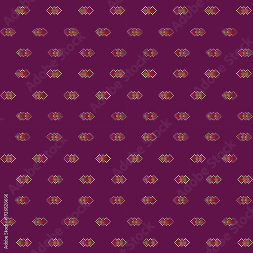 PrintFloral neckline pattern on Danim background vector,vector illustration,floral cross stitch neckline,geometric ethnic design pattern,abstract backgroun.design for texture,fabric,clothing,print,fas