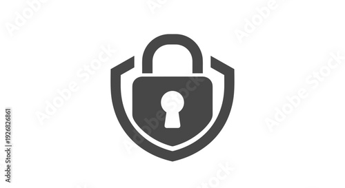 Security Shield with Lock Icon Protection.