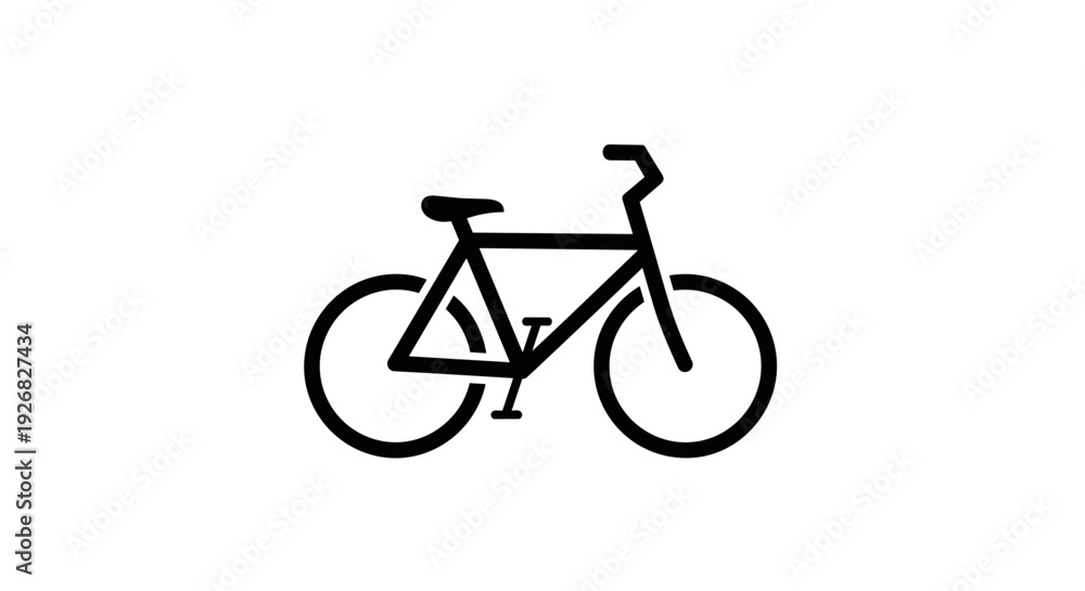 Obraz premium Simple Black Bicycle Illustration Side View.
