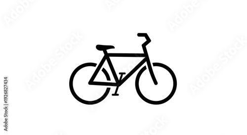 Simple Black Bicycle Illustration Side View.